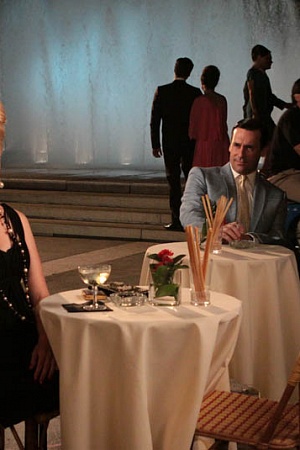 Betty Draper (January Jones) and Don Draper (Jon Hamm) in Mad Men (photograph by Carin Baer, AMC)