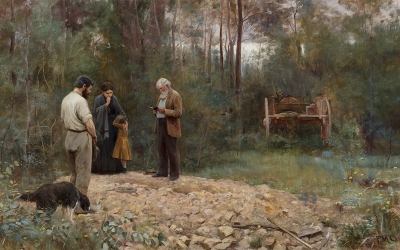 Frederick McCubbin – Whisperings in wattle boughs